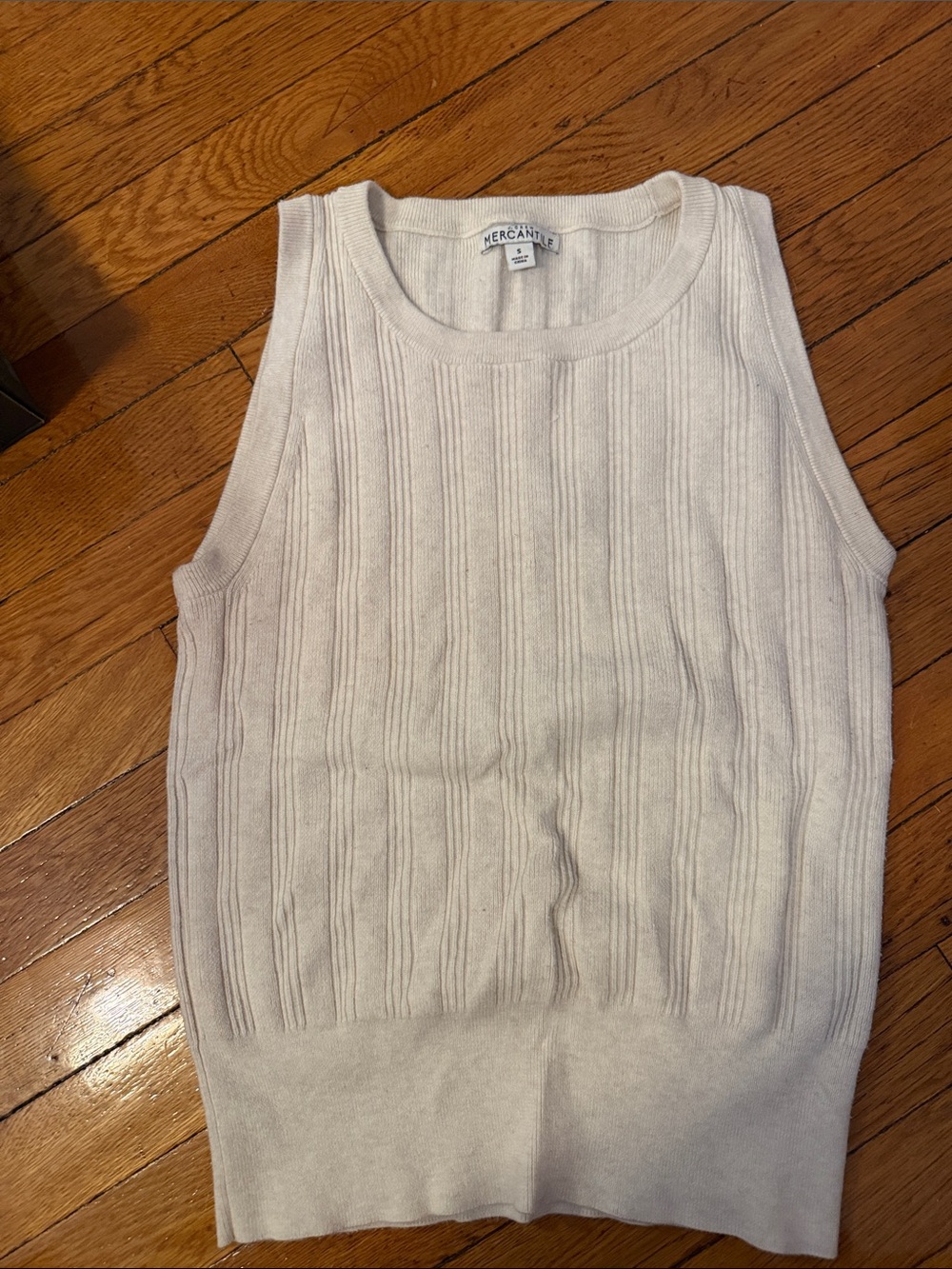 Cream Cable Knit Sleeveless Sweater